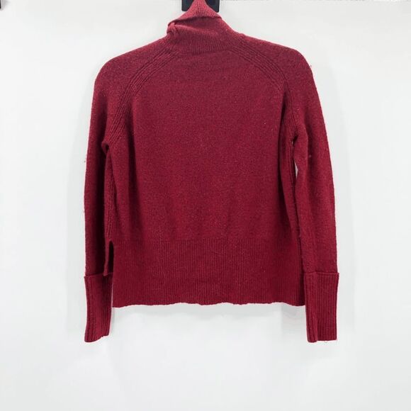 J. Crew Women's Red Burgundy Hi Low Turtleneck Sweater Size XS - Picture 3 of 5